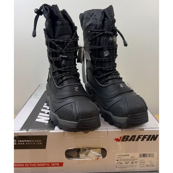 Baffin Snow Monster Round Toe Snow Boots Men's Sz. 11 Black new - Picture 1 of 8